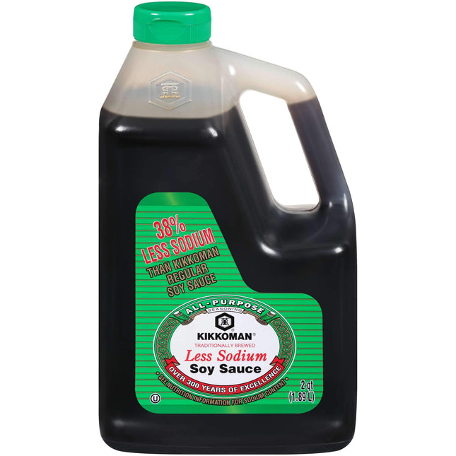 Kikkoman Less Sodium Soy Sauce, 0.5 Gallon -- 6 per case.