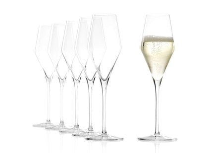Stolzle Lausitz Quatrophil German Made Crystal Champagne Glass, Set of 6
