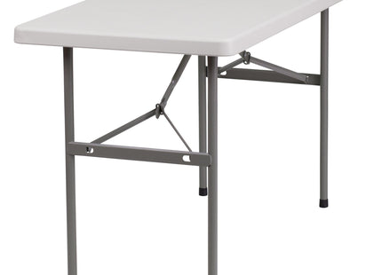 Flash Furniture Kathryn 4-Foot Granite White Plastic Folding Table