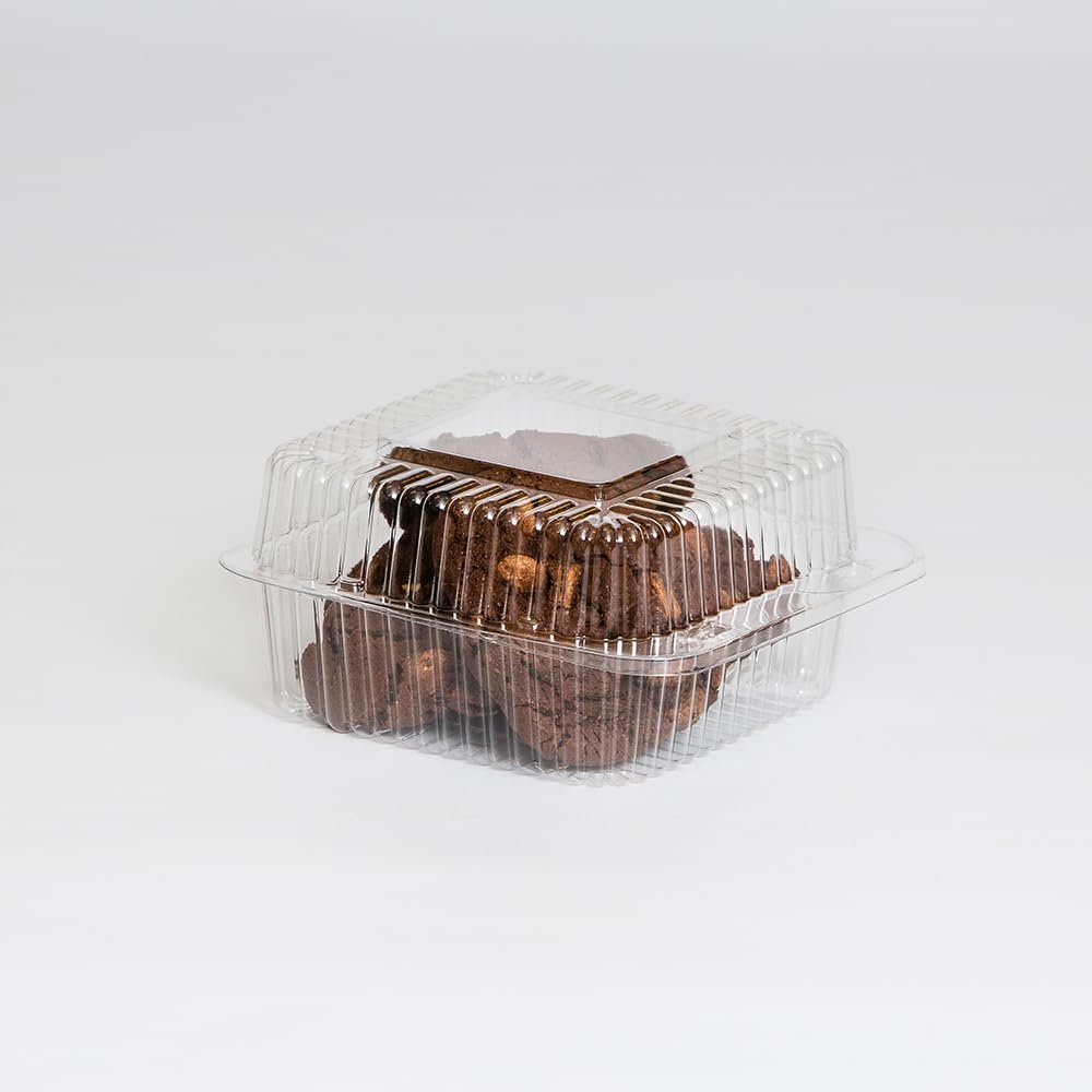 Inline SureLock 6 1/16" x 6 7/16" x 3 5/16" Clear Hinged Plastic Deli Container - 500 per Case