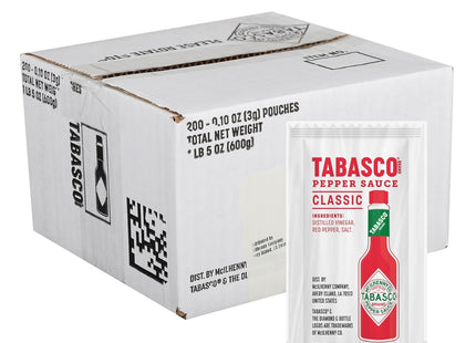 TABASCO® Pepper Sauce Single Serve Packet (0.1 oz Packets, Pack of 200)