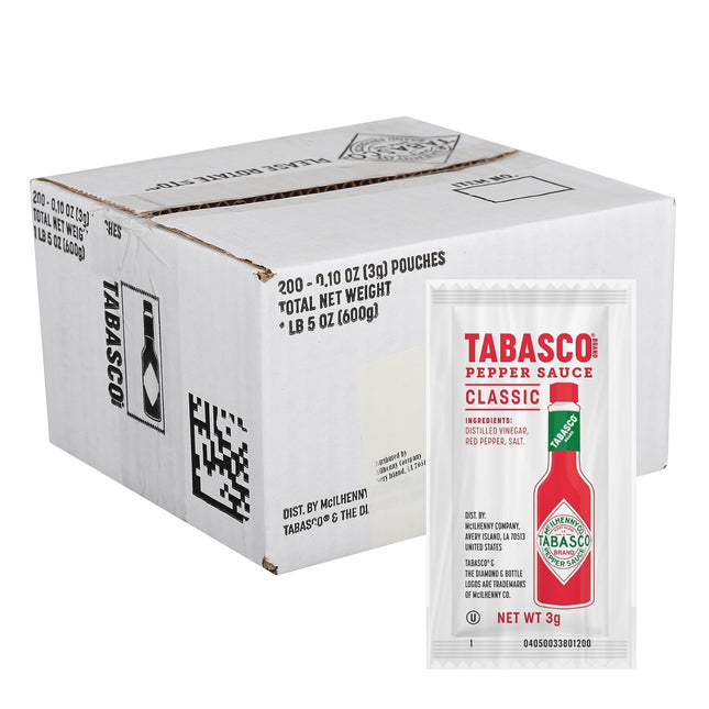 TABASCO® Pepper Sauce Single Serve Packet (0.1 oz Packets, Pack of 200)