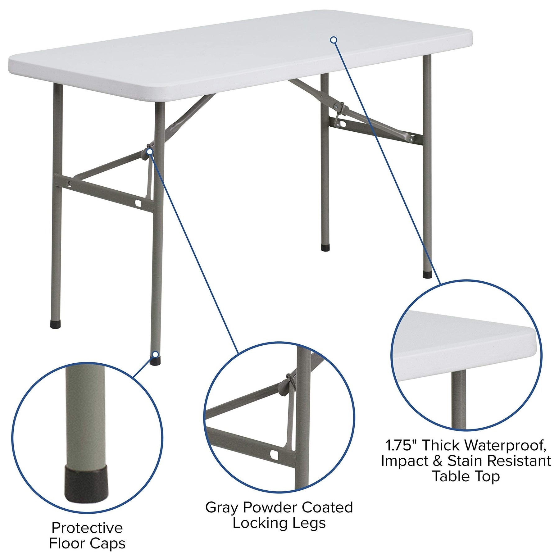 Flash Furniture Foot Plastic Folding Table