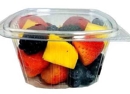 Koda Cup 16 oz. (Pint Size) RPET Clear Plastic Hinged Lid Deli Meal Prep Fruit Salad Display Food Storage Containers 100% BPA Free
