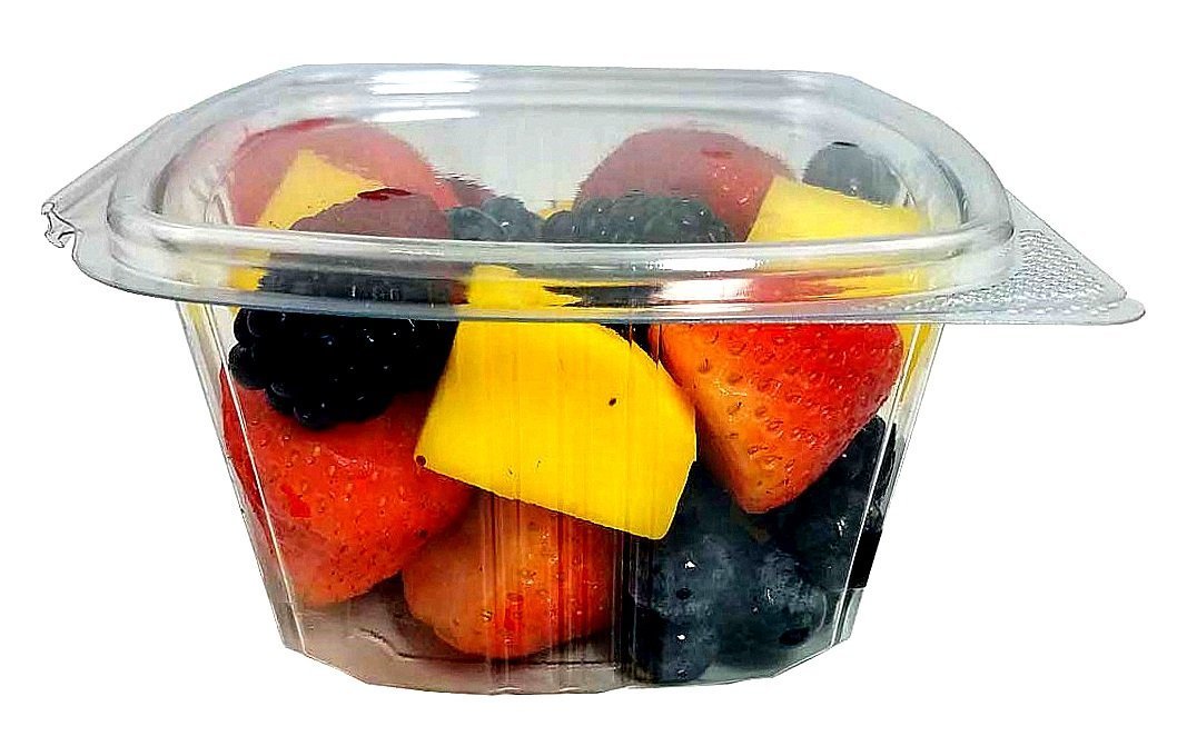 Koda Cup 16 oz. (Pint Size) RPET Clear Plastic Hinged Lid Deli Meal Prep Fruit Salad Display Food Storage Containers 100% BPA Free