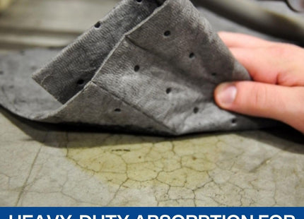 Spilfyter Universal Extra Heavy-Duty Absorbent Pads - 16-Inch x 18-Inch, 100-Pack, 27-Gallon Absorbency - Cleans Up Universal Oils and Coolants