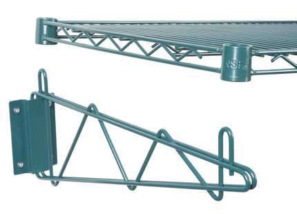 Commercial Epoxy Green Wire Shelving Wall Shelf 14 x 48 - NSF