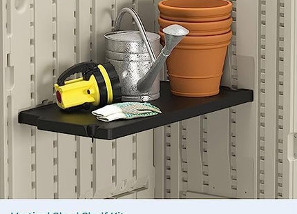 Suncast Vertical Shed Shelf Kit, Space-Saving Shelf for Vertical Outdoor Storage Sheds, 27.75" W x 14.5" D x 1.25" H, Black