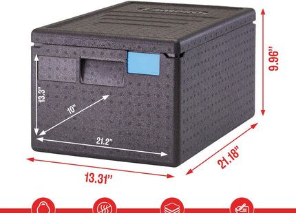 Standard Insulated Pan Carrier & Hot Box Food Warmer for Catering, Restaurants & Deliveries - Lightweight Thermal Container to Keep Food Hot During Transport - Top Loader 8" Deep