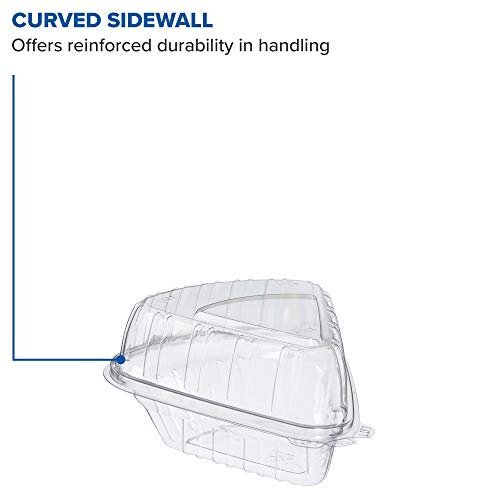 Dart C54HT1 Pie Wedge Clear Hinged Container, 5.6 X 6.1 in (Case of 250)