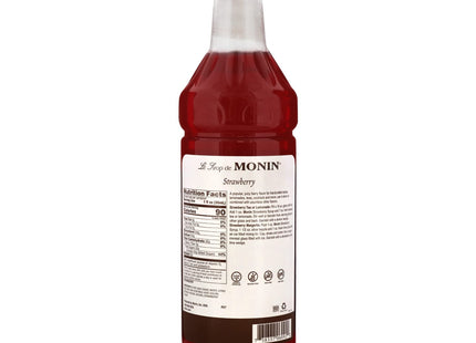 Monin - Strawberry Syrup, Mild and Sweet, Great for Cocktails and Teas, Gluten-Free, Non-GMO (1 Liter, 4-Pack)