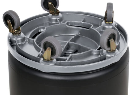 TableTop King 32 Gallon Gray/Black Trash Can, Lid, and Dolly Kit