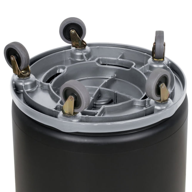 TableTop King 32 Gallon Gray/Black Trash Can, Lid, and Dolly Kit