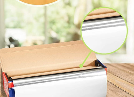 Heavy Duty Aluminum Foil 18" x 500 ft, 20 Microns Thick | Commercial Grade & Extra Thick, Strong Enough for Food Service Industry | VPack Brand
