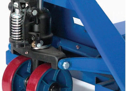 Global Industrial High Capacity Pallet Jack with 27"W x 48"L Forks, 6600 Lb. Capacity, Manual Duty Truck for Warehouse, Manufacturing and Retail, Blue Powder Coat Finish