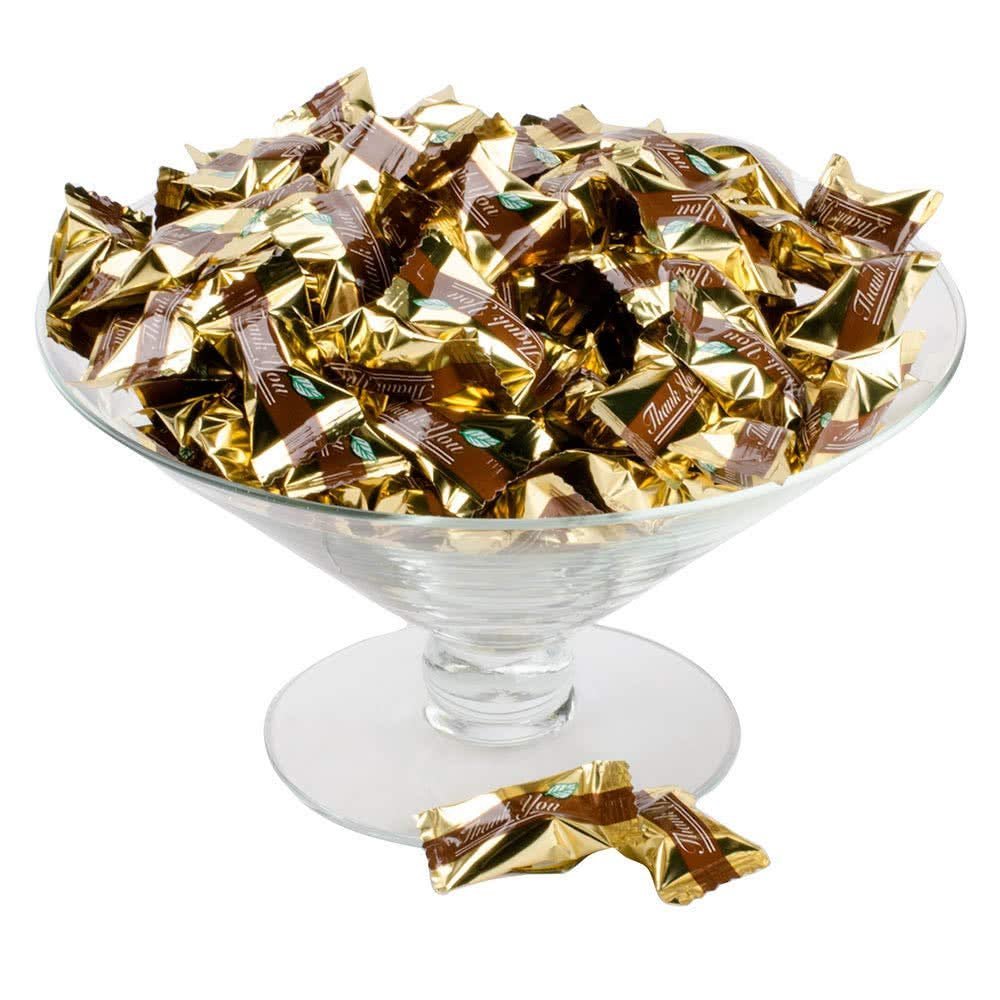 "Thank You" Chocolate Buttermints Candy Individually Wrapped - 1000/Case By TableTop King