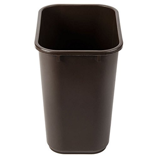 TableTop King 2818BN 28 Qt. / 7 Gallon Brown Rectangular Wastebasket