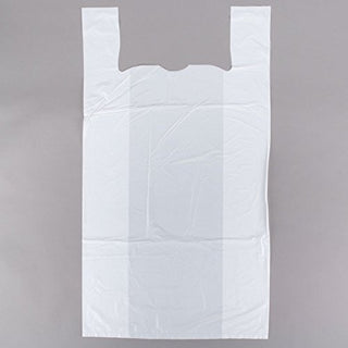 20" x 10" x 36" .71 Mil White Unprinted Plastic T-Shirt Bag - 250/Case