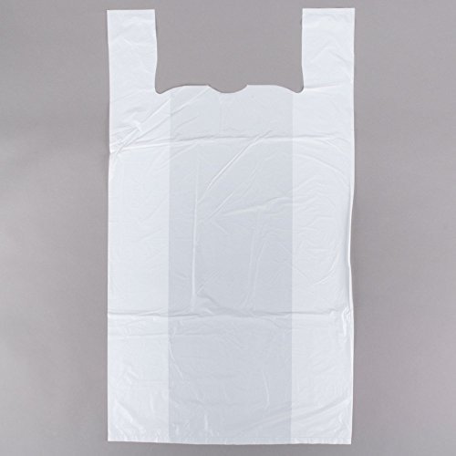 20" x 10" x 36" .71 Mil White Unprinted Plastic T-Shirt Bag - 250/Case