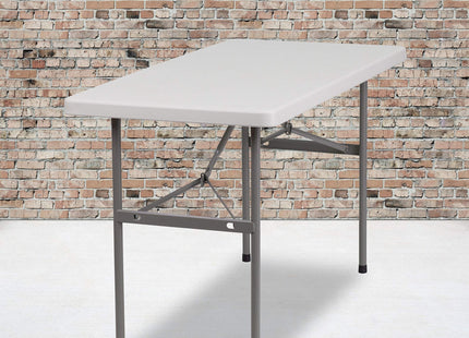 Flash Furniture Kathryn 4-Foot Granite White Plastic Folding Table