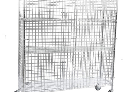 TableTop King NSF Mobile Chrome Wire Security Cage Kit - 18" x 60" x 69"
