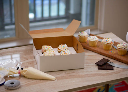 SCT White One-Piece Non-Window Bakery Boxes, 8 x 5 x 3, White, Paper, 250/Carton