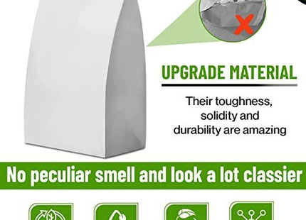 Glownary - White Paper Bags for Lunch, Craft, or Takeout. (8 LB, 500 Count - White)