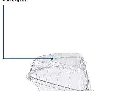 Dart C54HT1 Pie Wedge Clear Hinged Container, 5.6 X 6.1 in (Case of 250)