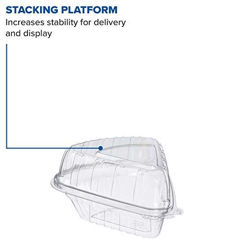 Dart C54HT1 Pie Wedge Clear Hinged Container, 5.6 X 6.1 in (Case of 250)