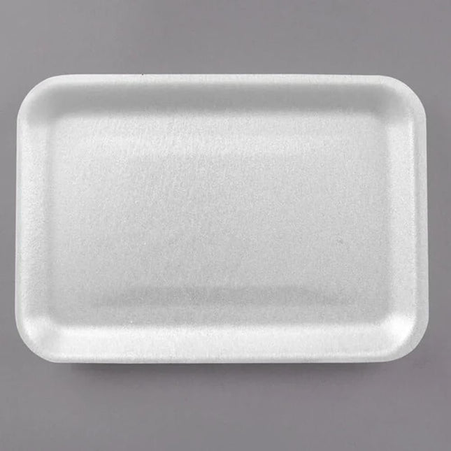 CKF 88103 2SW, #2S White Foam Meat Trays, Disposable Standard Supermarket Meat Poultry Frozen Food Trays, 500-Piece Bundle, 8 1/4" x 5 3/4" x 1/2"