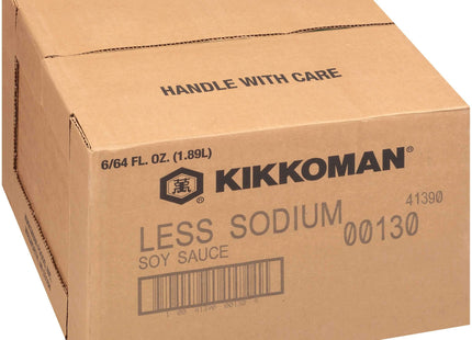 Kikkoman Less Sodium Soy Sauce, 0.5 Gallon -- 6 per case.