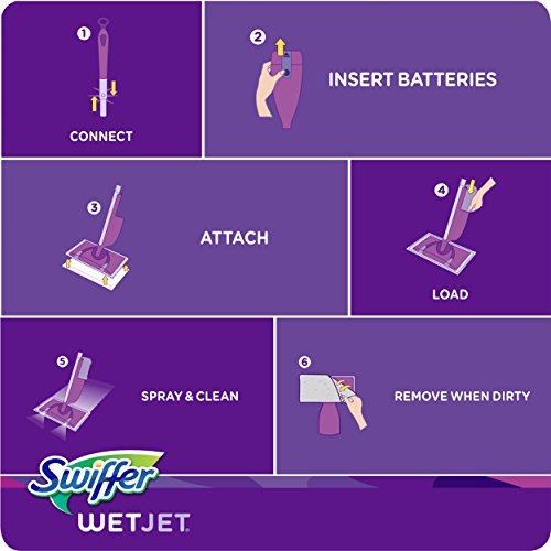 Swiffer WetJet Hardwood Floor Cleaner Spray Mop Pad Refill, Multi Surface, 24 Count