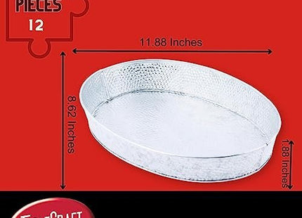 Tablecraft Galvanized Serving Tray, Steel Metal Dinner Food Platter