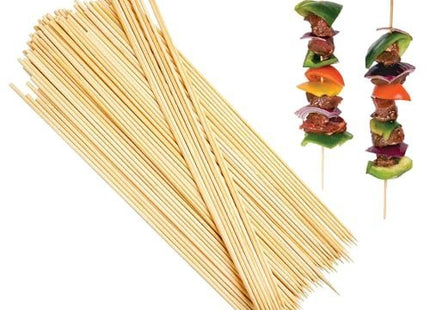 Natural Bamboo Wooden Skewers for BBQ, Shish Kabob, Appetiser, Fruit, Cocktail, Chocolate Fountain, Grilling, Barbecue, Kitchen, Crafting and Party.
