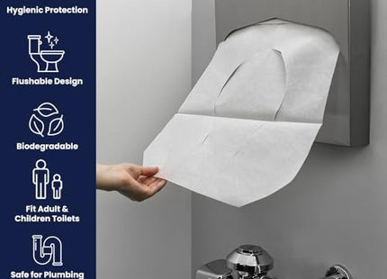 HOSPECO Discreet Seat Half-Fold Toilet Seat Covers, 14.25 X 16.5, White, 250/pack, 20 Packs/carton