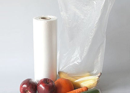 4 Rolls - Plastic Roll Bags for Fruits, Vegetable, Bread, Food Storage Clear Bags