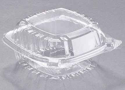 TableTop King C53PST1 5 3/8" x 5 1/4" x 2 5/8" ClearSeal Clear Hinged Lid Plastic Container - 500/Case