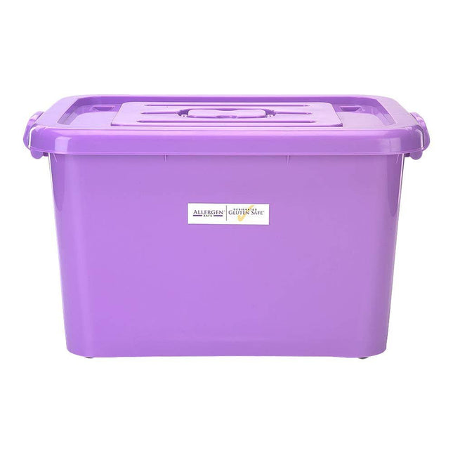 TableTop King M33064 16 1/2" x 14 1/8" x 11 1/8" Purple Allergen-Safe Storage Tote with Lid
