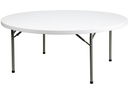 Flash Furniture 5' Round All-Occasion Plastic Folding Event Table for Parties and Trade Shows, Folding Banquet Table for Indoor/Outdoor Events, White