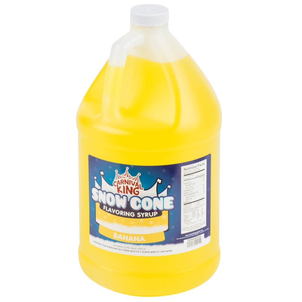 TableTop King 1 Gallon Banana Snow Cone Syrup - 4/Case