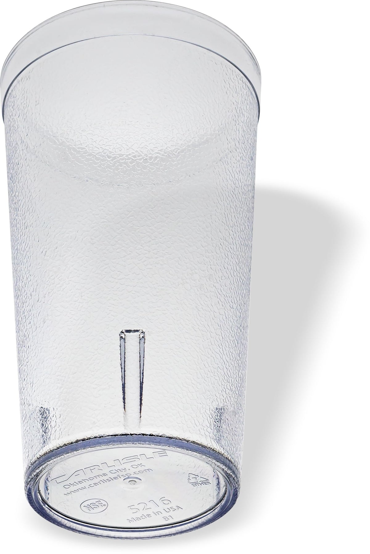 Carlisle FoodService Products Stackable Tumbler Plastic Tumbler with Pebbled Exterior for Restaurants, Catering, Kitchens, Plastic, 16 Ounces, Clear