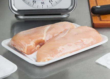 CKF 88103 2SW, #2S White Foam Meat Trays, Disposable Standard Supermarket Meat Poultry Frozen Food Trays, 500-Piece Bundle, 8 1/4" x 5 3/4" x 1/2"