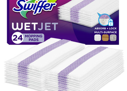 Swiffer WetJet Hardwood Floor Cleaner Spray Mop Pad Refill, Multi Surface, 24 Count