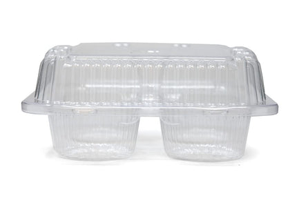 ZCYINGQ LBH6404-4 Compartment Clear Hinged Cupcake/Muffin Container | 250 per Case c