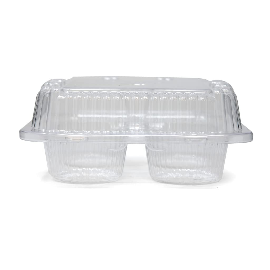 ZCYINGQ LBH6404-4 Compartment Clear Hinged Cupcake/Muffin Container | 250 per Case c