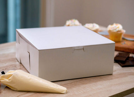 SCT White One-Piece Non-Window Bakery Boxes, 8 x 5 x 3, White, Paper, 250/Carton