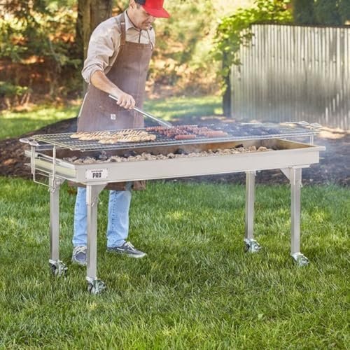 Backyard Pro CHAR60SS 60" Stainless Steel Charcoal Grill with Removable Legs and Cover