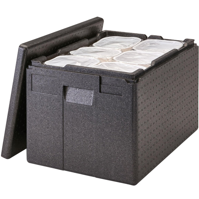 Cambro GoBox Insulated Lightweight Thermal Hot Box and Food Pan Carrier (12 Inch Deep) - Hotbox and Food Warmer for Catering & Transport - Top Load (Gray)