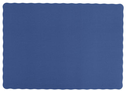 Navy Blue Colored Paper Placemat with Scalloped Edge - 1000/Case Size: 10" x 14"
