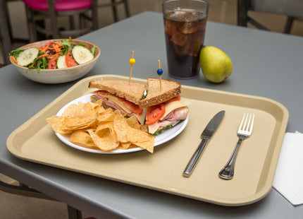 Carlisle FoodService Products Cafe Plastic Fast Food Tray, 14" x 18", Beige, (Pack of 12)